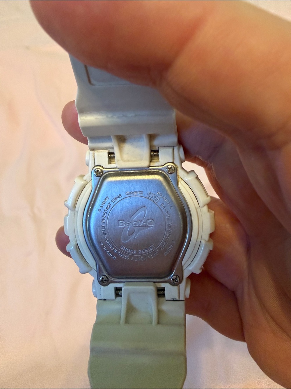 Casio Baby-G BA-110 Analog-Digital Watch in white with a rose gold metallic face - Picture 4 of 5